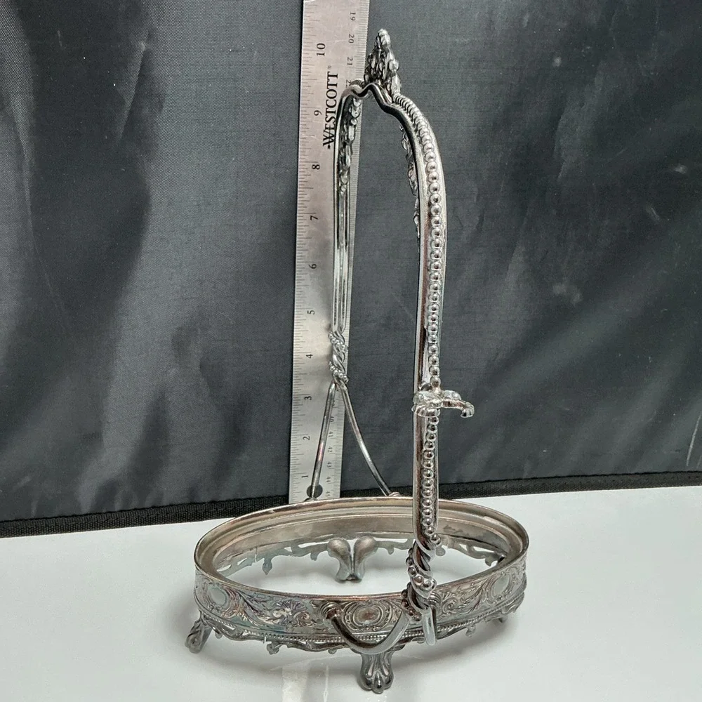 1847 Rogers Bros #312 Silver Bride's Basket & Swedish Tongs